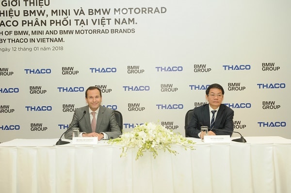 Đại diện BMW châu Á và Chủ tịch THACO tại buổi họp báo