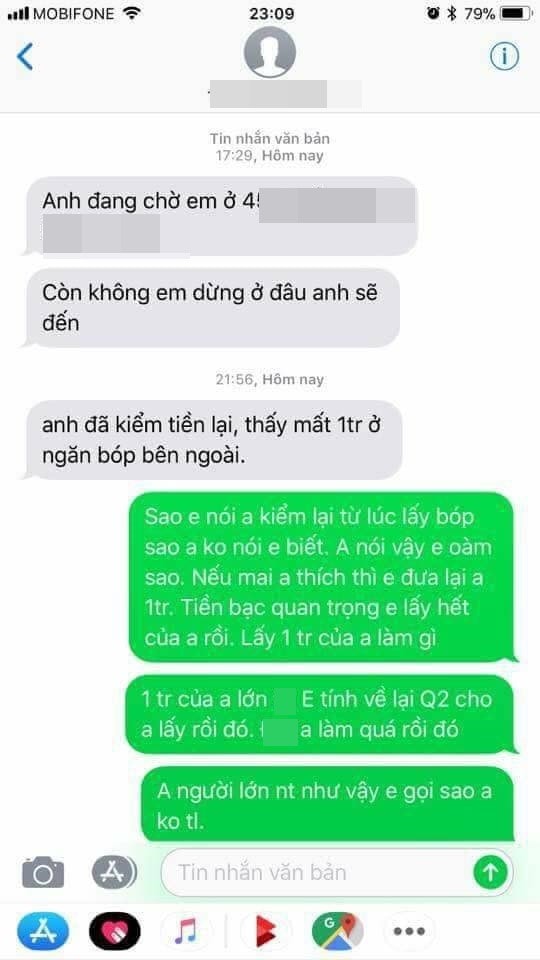 Sau khi trả lại chiếc ví chứa 30 triệu đồng, tài xế lại bất ngờ nhận được tin nhắn từ người chủ thông báo chiếc ví không đủ tiền và bị mất 1 triệu đồng.