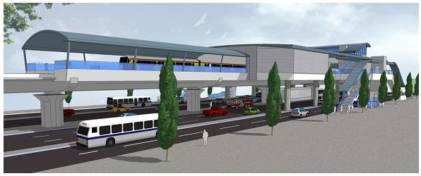 Phối cảnh ga trên cao một tầng tuyến Metro số 5 – giai đoạn 2