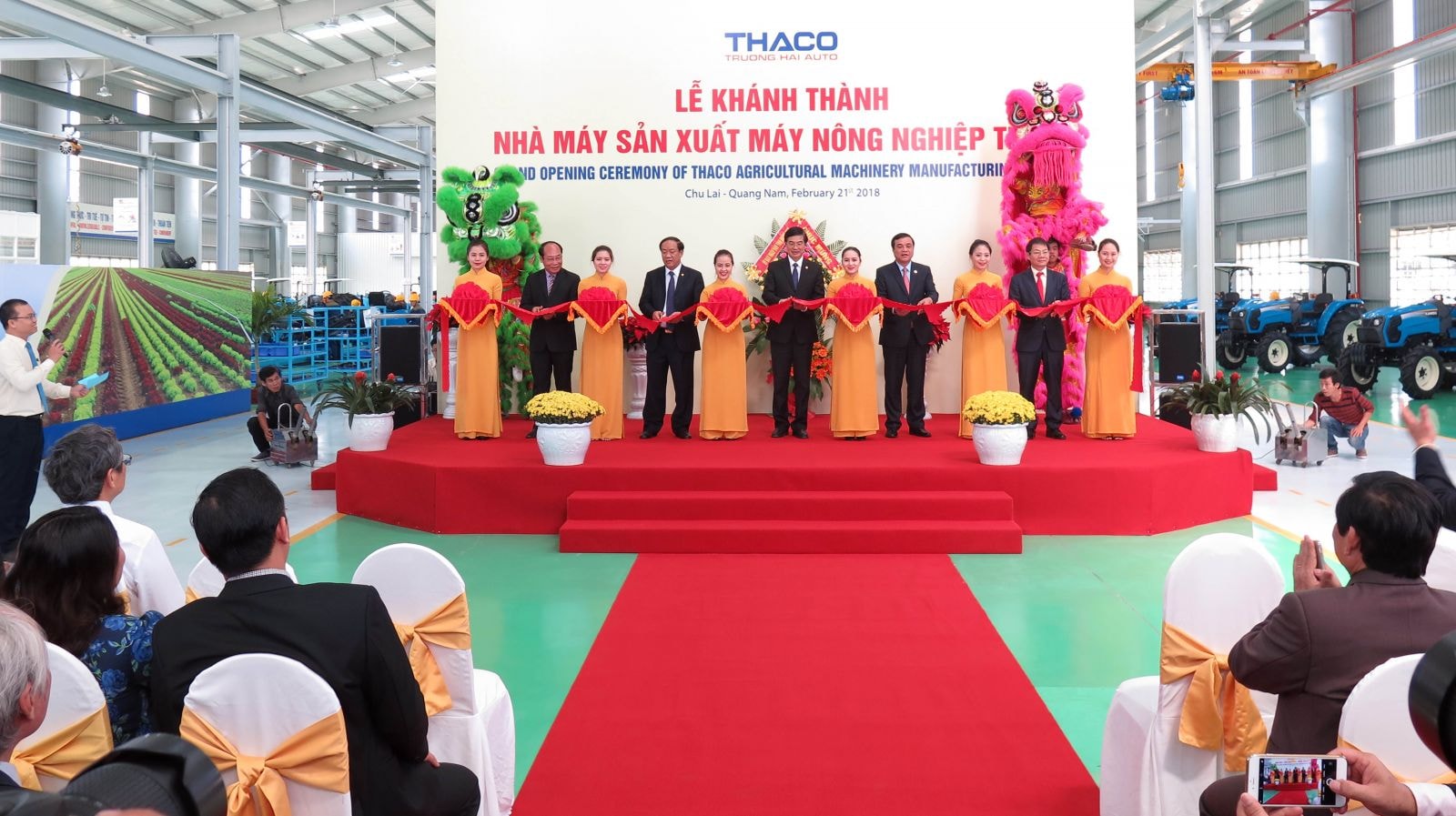 Thaco Trường Hải khánh thành nhà máy sản xuất máy nông nghiệp tại Khu phức hợp cơ khí ô tô Chu Lai - Trường Hải.