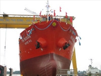 Hải Phòng: Hạ thủy thành công tàu YN BUSAN 6.500 DWT