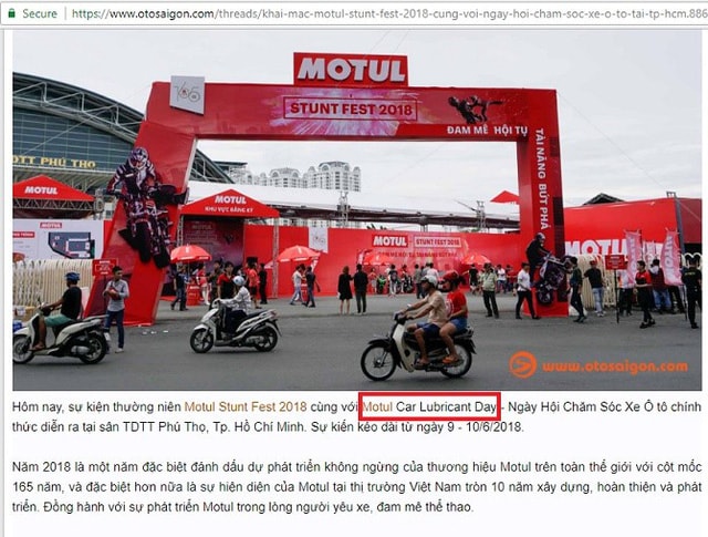 Tên chương trình đã được thay đổi thành Motul Car Lubricant Day sau khi có tác động từ phía Bệnh viện Ô tô.