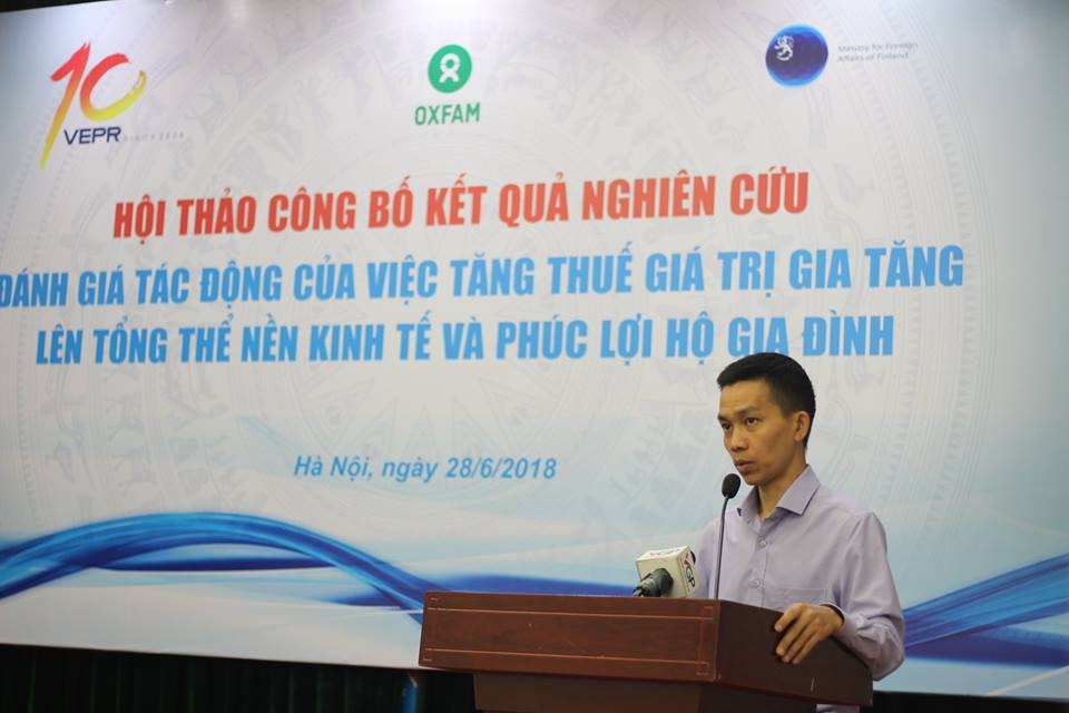 TS Nguyễn Đức Thành phát biểu tại hội thảo mới đây do VEPR tổ chức.