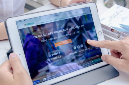 Giao diện website kết nối gia sư và học sinh, sinh viên. Ảnh: NVCC.