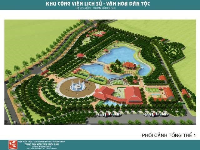 Anh 1: Phối cảnh tổng thể khu Khu Công viên Lịch sử văn hóa Dân tộc, quận 9, TP. HCM - Ảnh. Trung tâm thiết kế miền Nam