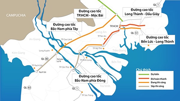 p/Tuyến cao tốc Bắc - Nam phía Đông giai đoạn 2017-2020, dự kiến đầu tư 654 km, chia thành các dự án thành phần vận hành độc lập, hình thức, quy mô đầu tư phù hợp với từng dự án thành phần.