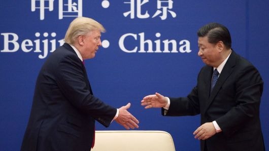 Tổng thống Mỹ Donald Trump và Chủ tịch Trung Quốc Tập Cận Bình. Ảnh AFP