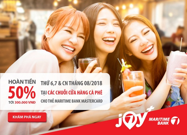 Mừng sinh nhật 27 tuổi, Maritime Bank thân tặng 300.000 đồng khi thưởng thức café, bánh ngọt