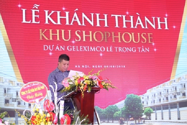 Mở đầu sự kiện, đại diện Tập đoàn Geleximco – Chủ đầu tư shophouse Lê Trọng Tấn đã chia sẻ những nỗ lực, tâm huyết của tập đoàn với dự án