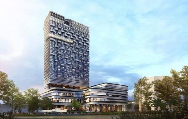Phối cảnh Khách sạn Pullman Hải Phòng 5 sao đang được xây dựng trên đường Trần Phú.