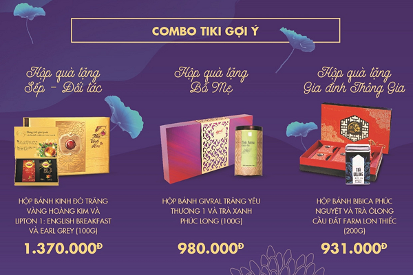 Tiki sẵn sàng gợi ý combo quà tặng hấp dẫn, với hộp quà tặng đối tác với giá 1,37 triệu đồng