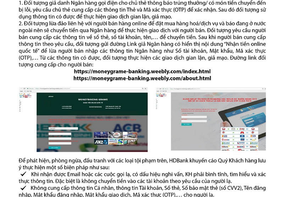 Theo các chuyên gia, sự cảnh giác và tự bảo vệ an toàn tài sản của mình qua các giao dịch ngân hàng của khách hàng là một trong những yếu tố hàng đầu để phòng tránh bị lừa đảo