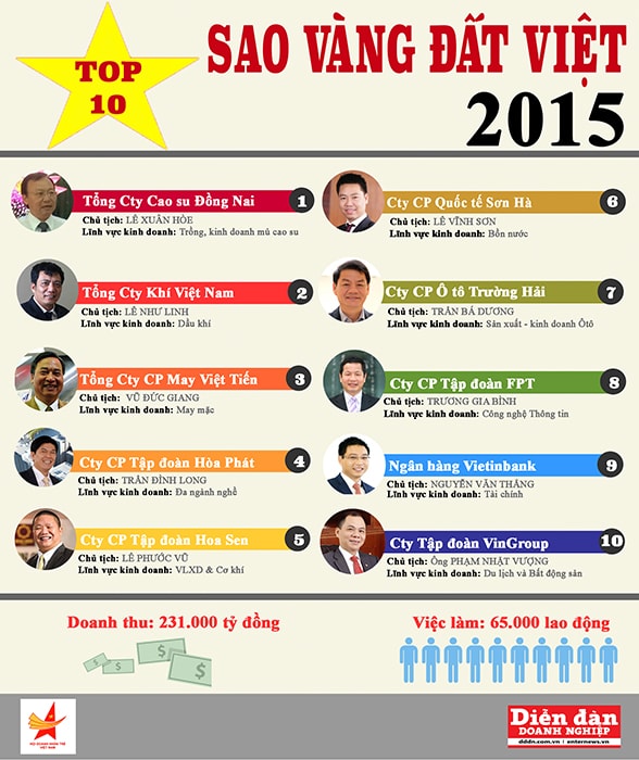 Top 10 Sao Vàng đất Việt 2015