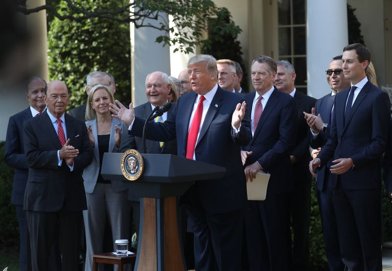 Donald Trump speaks on the U.S.-Mexico-Canada Agreement, or USMCA, on Oct. 1.Photographer: Andrew Harrer/Bloomberg