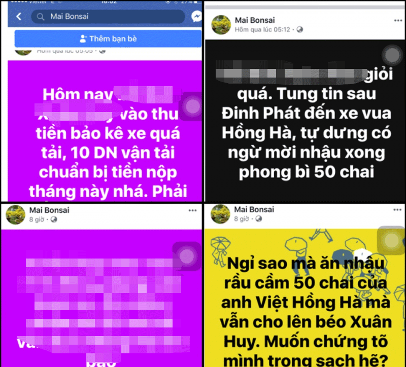 Những lời lẽ vu khống, đe dọa nhà báo Nguyễn Xuân Huy được lan truyền nhanh chóng trên mạng xã hôi Facebook. 