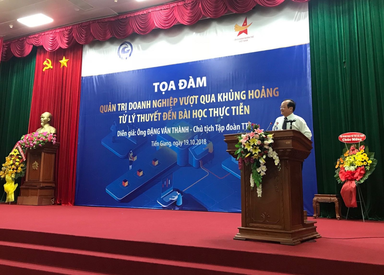 Ông Trần Thanh Đức, Phó Chủ tịch UBND tỉnh Tiền Giang phát biểu tại toạ đàm