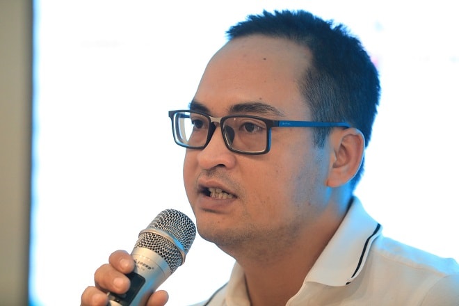 Ông Nguyễn Việt Đức - CEO Innovation Capital Management cho rằng startup không nên vì quy mô nhỏ mà ngại chia sẻ, cần có cái nhìn cởi mở để có giải pháp khắc phục điểm yếu trong giai đoạn khởi đầu. Ảnh: Hữu Khoa.