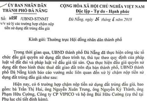 Công văn của UBND thành phố Đà Nẵng