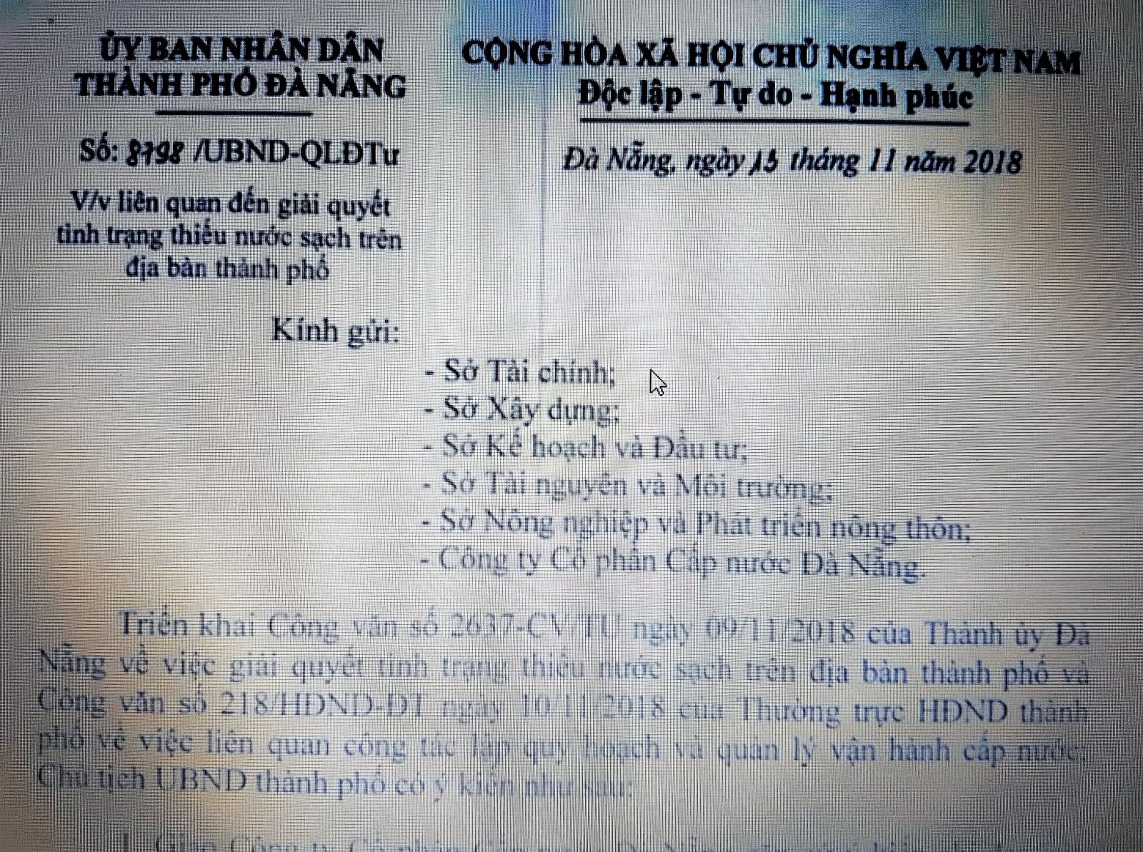 Đà Nẵng sẽ xem xét trách nhiệm các tổ chức, cá nhân có liên quan trong việc quản lý, vận hành hệ thống cấp nước sạch để xảy ra tình trạng thiếu nước và “đề xuất hình thức xử lý trách nhiệm (nếu có) theo đúng quy định