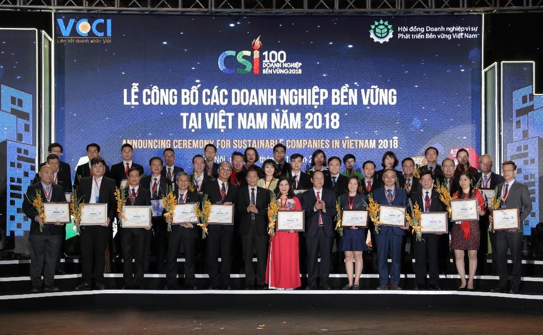 Các doanh nghiệp bền vững 2018 được vinh danh tại chương trình