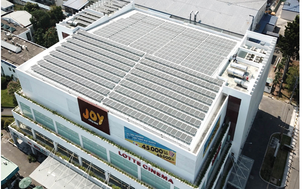 Lắp đặt điện mặt trời trên mái nhà TTTM Joy City Point tại Khu chế xuất Linh Trung -TP HCM