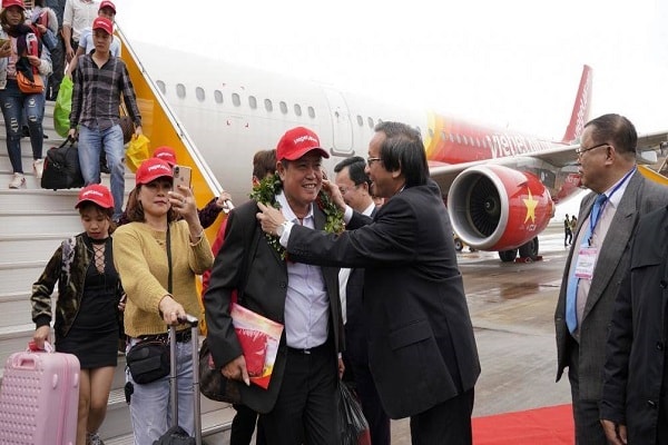 Những khách hàng đầu tiên của Vietjet Air trên chuyến bay