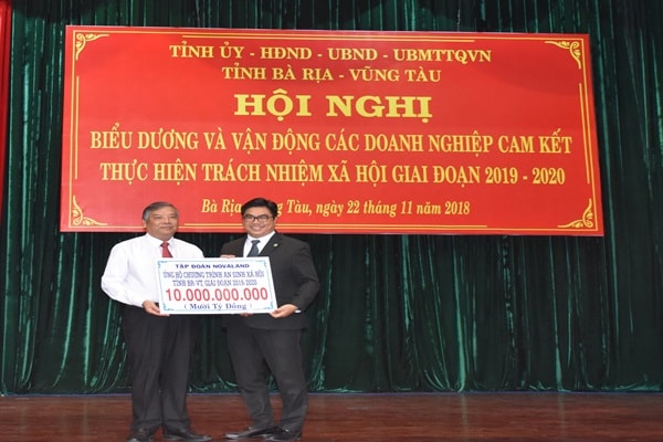 Tập đoàn Novaland cam kết thực hiện trách nhiệm xã hội giai đoạn 2019-2020 tại tỉnh Bà Rịa - Vũng Tàu với kinh phí 10 tỷ đồng