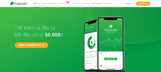 Startup Fintech Finhay. Ảnh chụp màn hình.