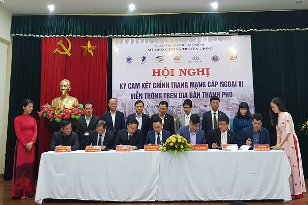 Sở Thông tin và Truyền thông Hải Phòng ký hợp đồng với 6 doanh nghiệp viễn thông