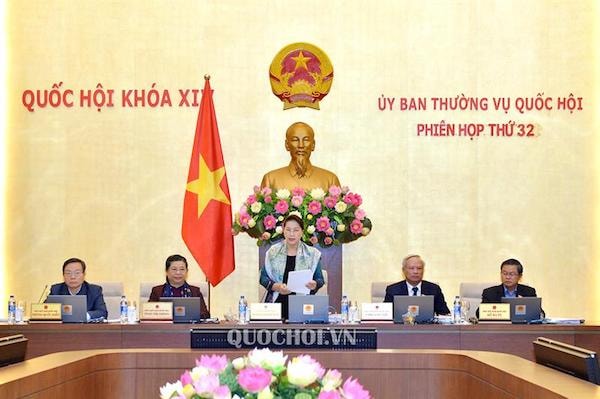 Chủ tịch Quốc hội Nguyễn Thị Kim Ngân phát biểu Khai mạc Phiên họp thứ 32 của Uỷ ban Thường vụ Quốc hội. Ảnh: Quochoi.vn