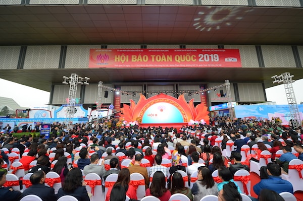 Toàn cảnh khai mạc Hội báo Toàn quốc 2019 sáng ngày 15/3.