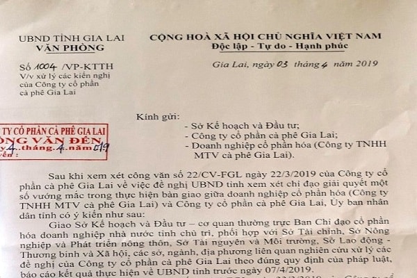 Văn bản chỉ đạo của UBND tỉnh Gia Lai