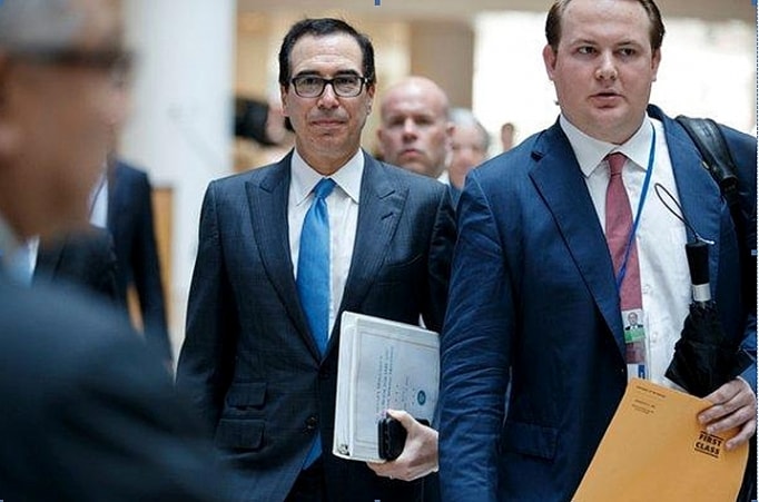 Bộ trưởng Tài chính Mỹ Steven Mnuchin sau một cuộc đàm phán với Trung Quốc vừa qua