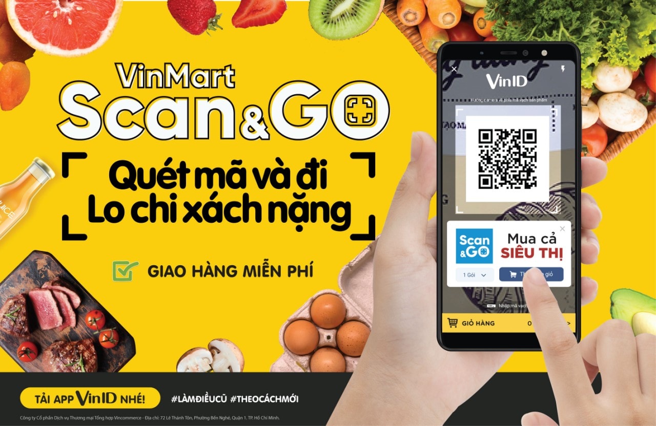 Công nghệ mua hàng từ xa Scan & Go giúp khách hàng có thể mua sắm tiện lợi mọi lúc mọi nơi