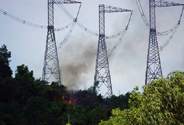 Cháy rừng nhiều tỉnh khu vực miền Trung, đường điện 500kV Bắc - Nam bị đe dọa