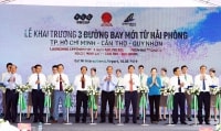 Thủ tướng Chính phủ cắt băng khai trương 3 đường bay từ Hải Phòng