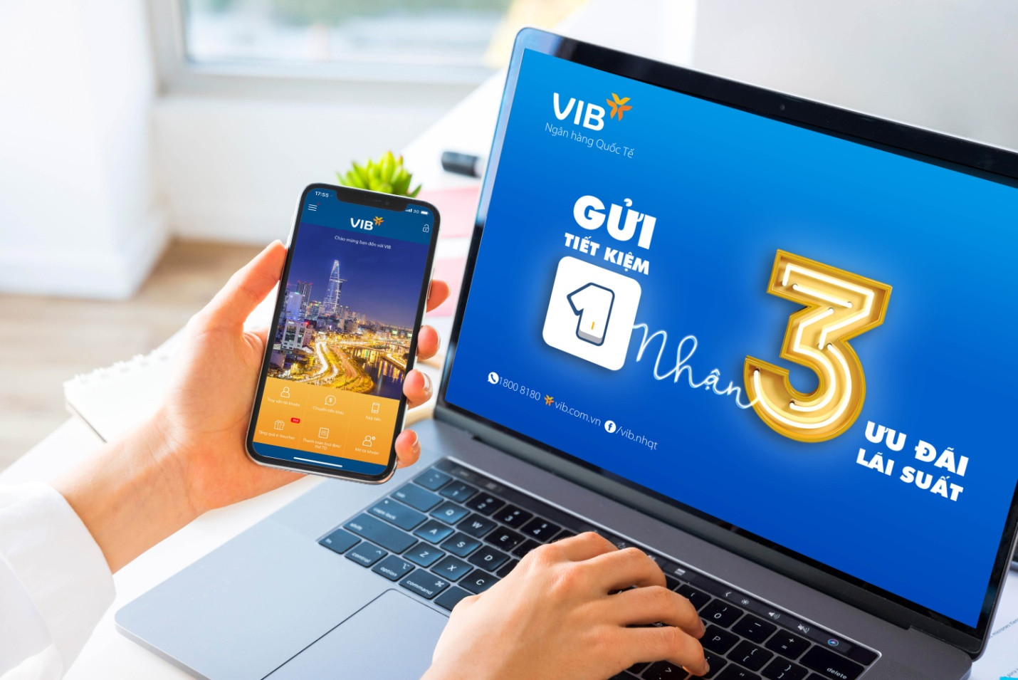 Gửi tiết kiệm 1 nhận 3 ưu đãi lãi suất tại VIB