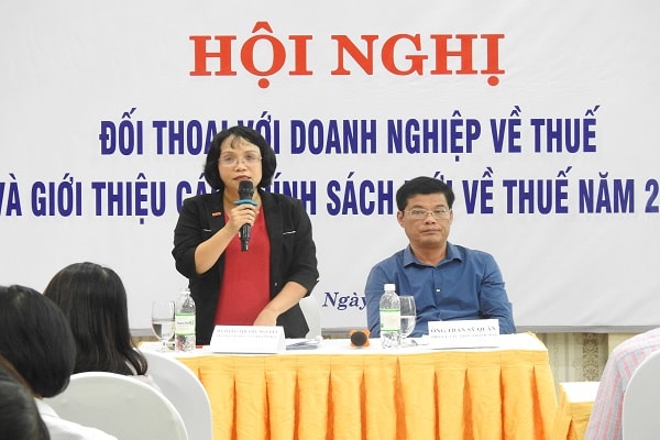 Bà Đặng Thị Thu Nguyệt, Trưởng Đại diện Văn phòng VCCI tại Khánh Hòa phát biểu tại Hội nghị