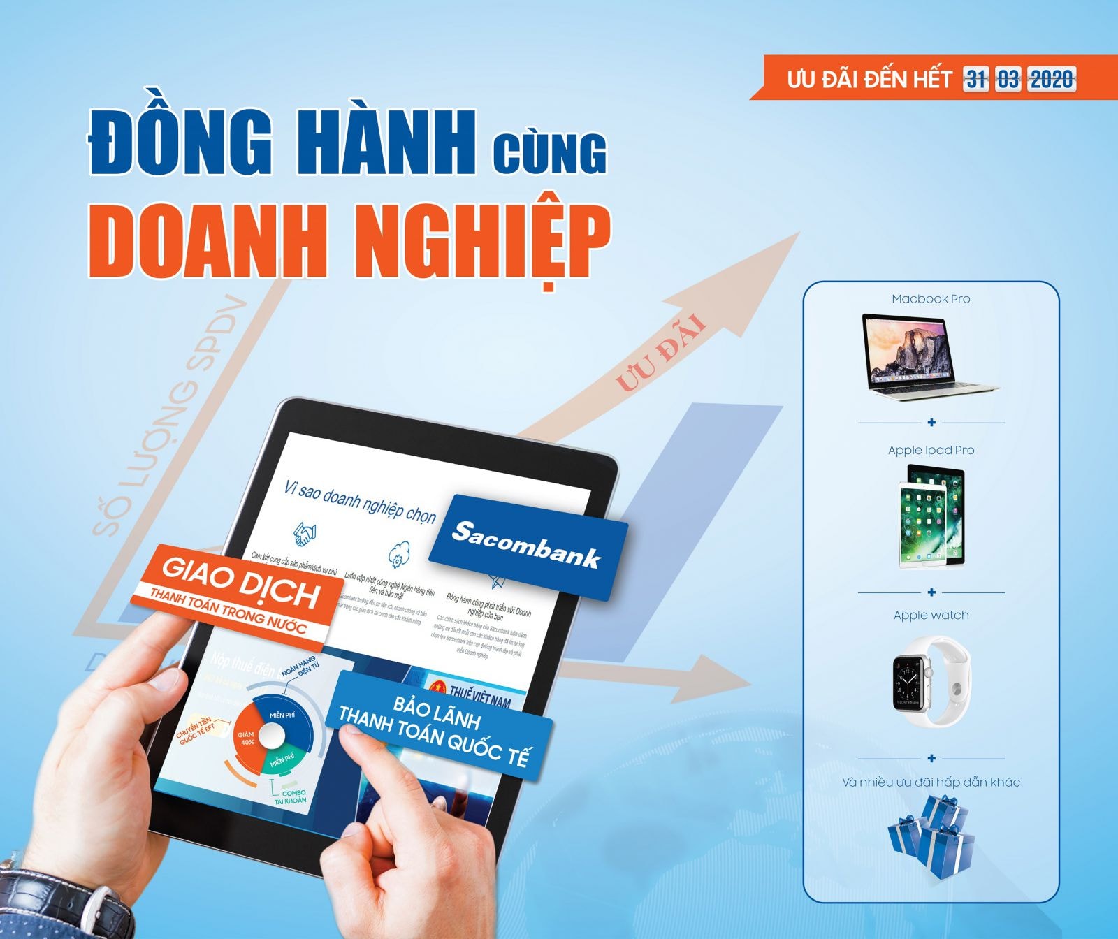 Nhiều ưu đãi dành cho khách hàng doanh nghiệp tại Sacombank