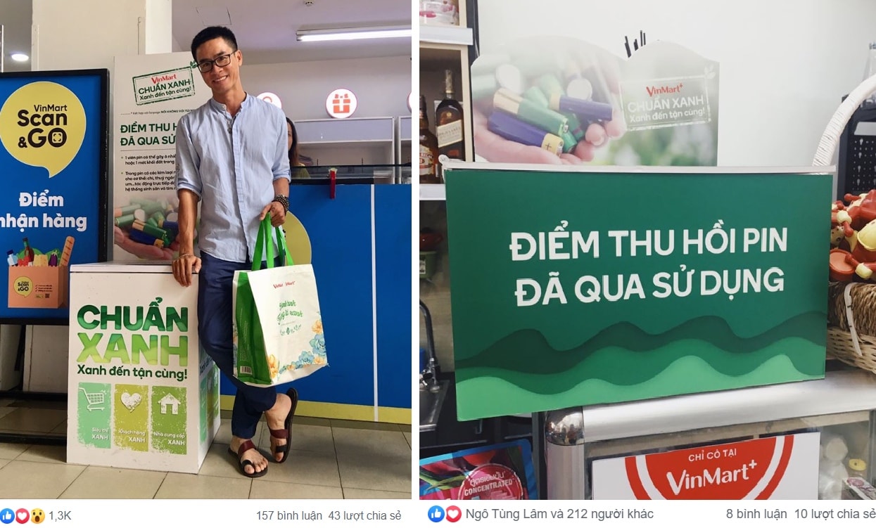 Hình ảnh chia sẻ về chương trình sống chuẩn xanh của VinMart và VinMart+ nhận “mưa” like, yêu thích và chia sẻ trên mạng xã hội