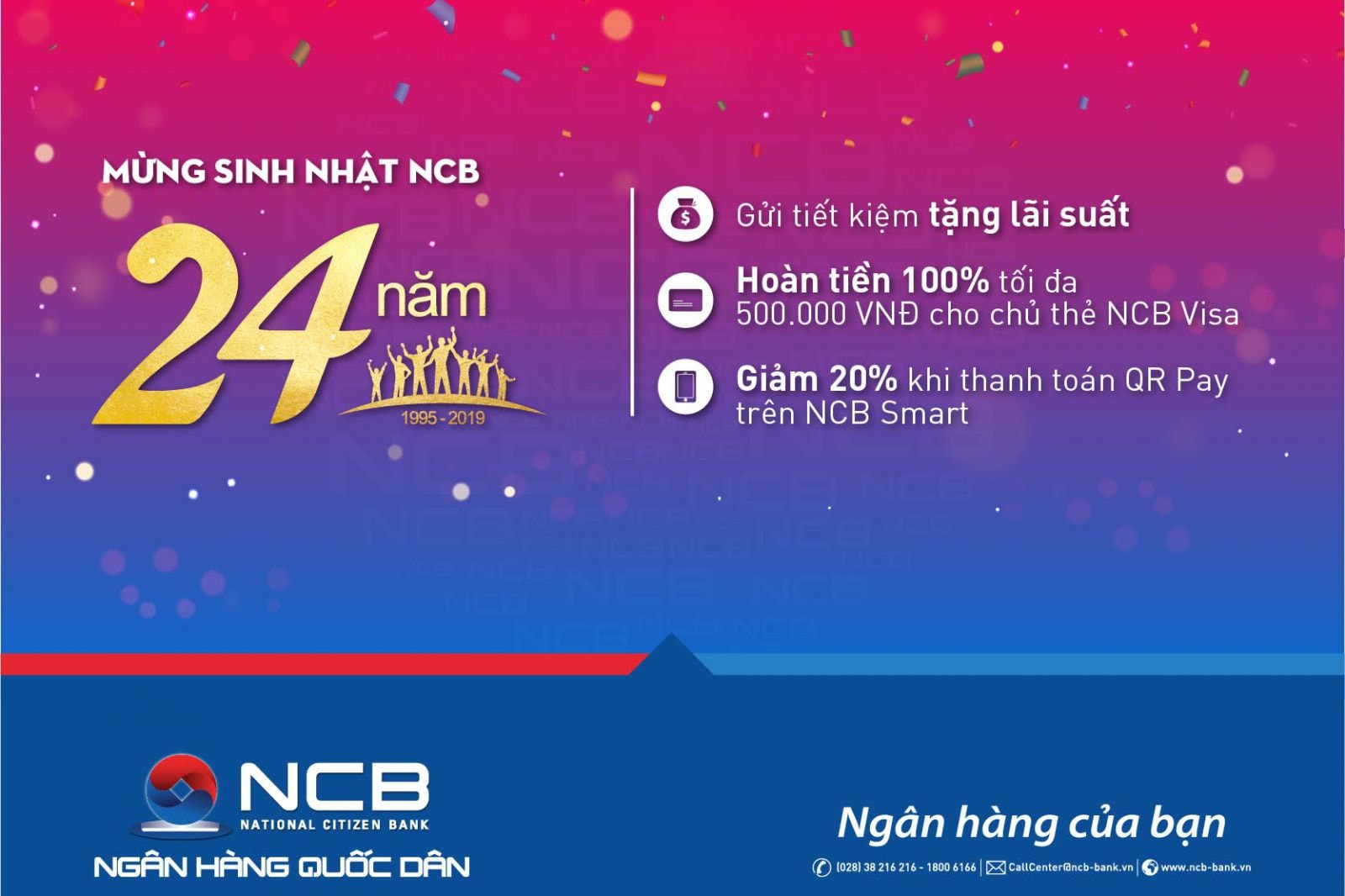 Chương trình Khuyến mại 24 năm của Ngân hàng NCB