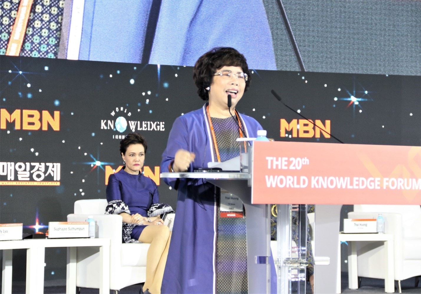 Bà Thái Hương là một trong những Diễn giả chính của Diễn đàn Tri thức Thế giới – World Knowledge Forum 2019 chính tại 