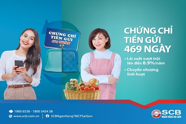 từ ngày 28/09/2019, Ngân hàng TMCP Sài Gòn (SCB) phát hành Chứng chỉ tiền gửi dài hạn với kỳ hạn 469 ngày. 