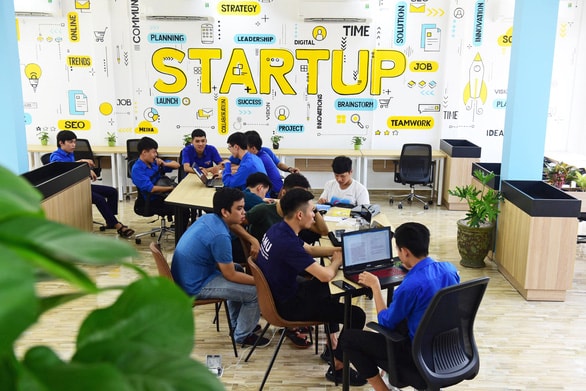 Không gian khởi nghiệp tại Trung tâm sáng tạo cộng đồng và hỗ trợ khởi nghiệp tỉnh Bình Dương. Ảnh: Quang Định