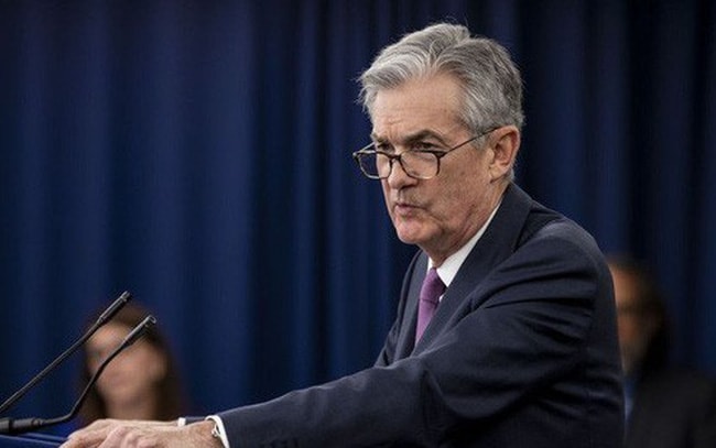 Chú tịch FED Jerome Powell tại buổi công bố hạ lãi suất vừa qua