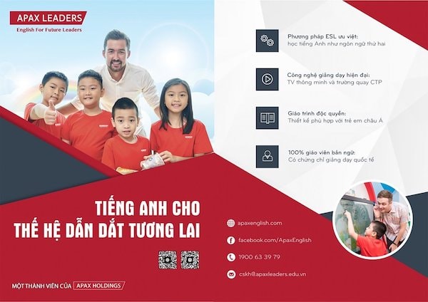 chuỗi trung tâm tiếng Anh Apax English có 125 trung tâm, lớn nhất trên cả nước.