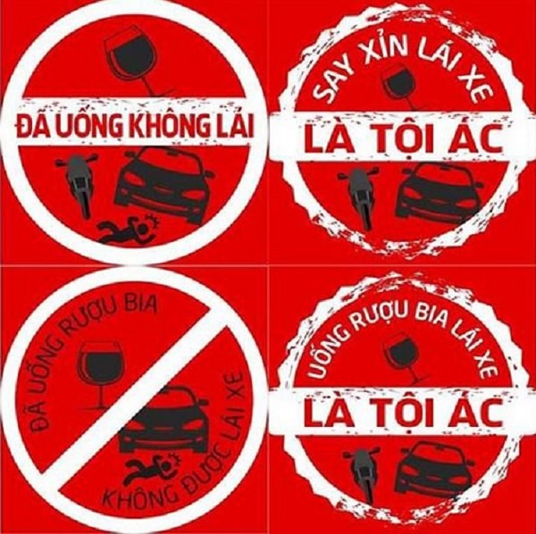 Logo về việc đã uống rượu bia thì không lái xe.