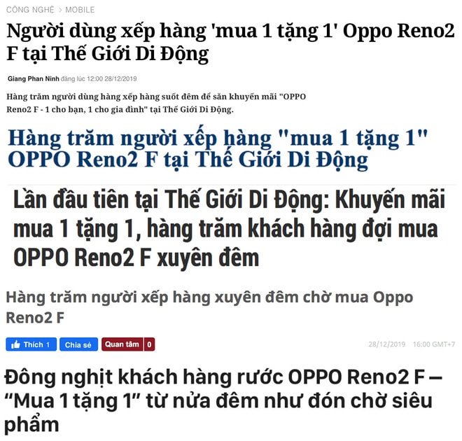 Những đoạn headlines tán dương hay hình ảnh người dùng nô nức xếp hàng mua sản phẩm là một cách vô cùng hiệu quả để xây dựng chỗ đứng thương hiệu trong lòng người dùng