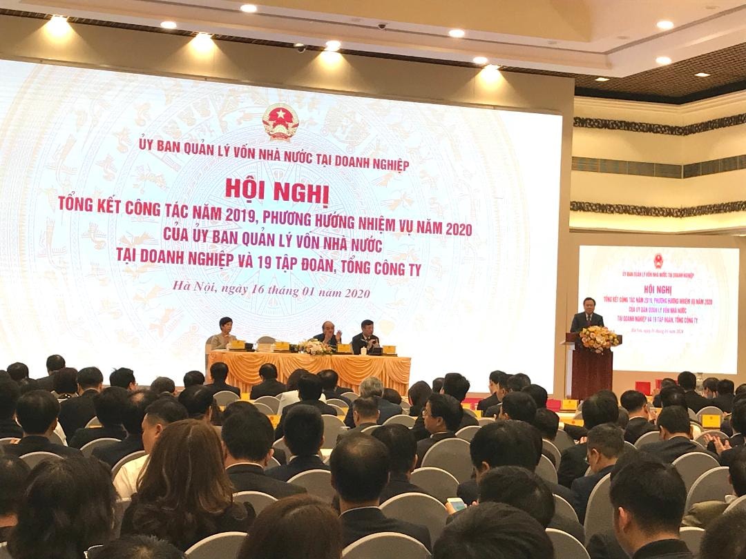 ông Nguyễn Hoàng Anh, Chủ tịch Uỷ ban Quản lý vốn Nhà nước tại doanh nghiệp phát biểu tại Hôi nghị tổng kết công tá năm 2019, phương hướng nhiệm vụ năm 2020