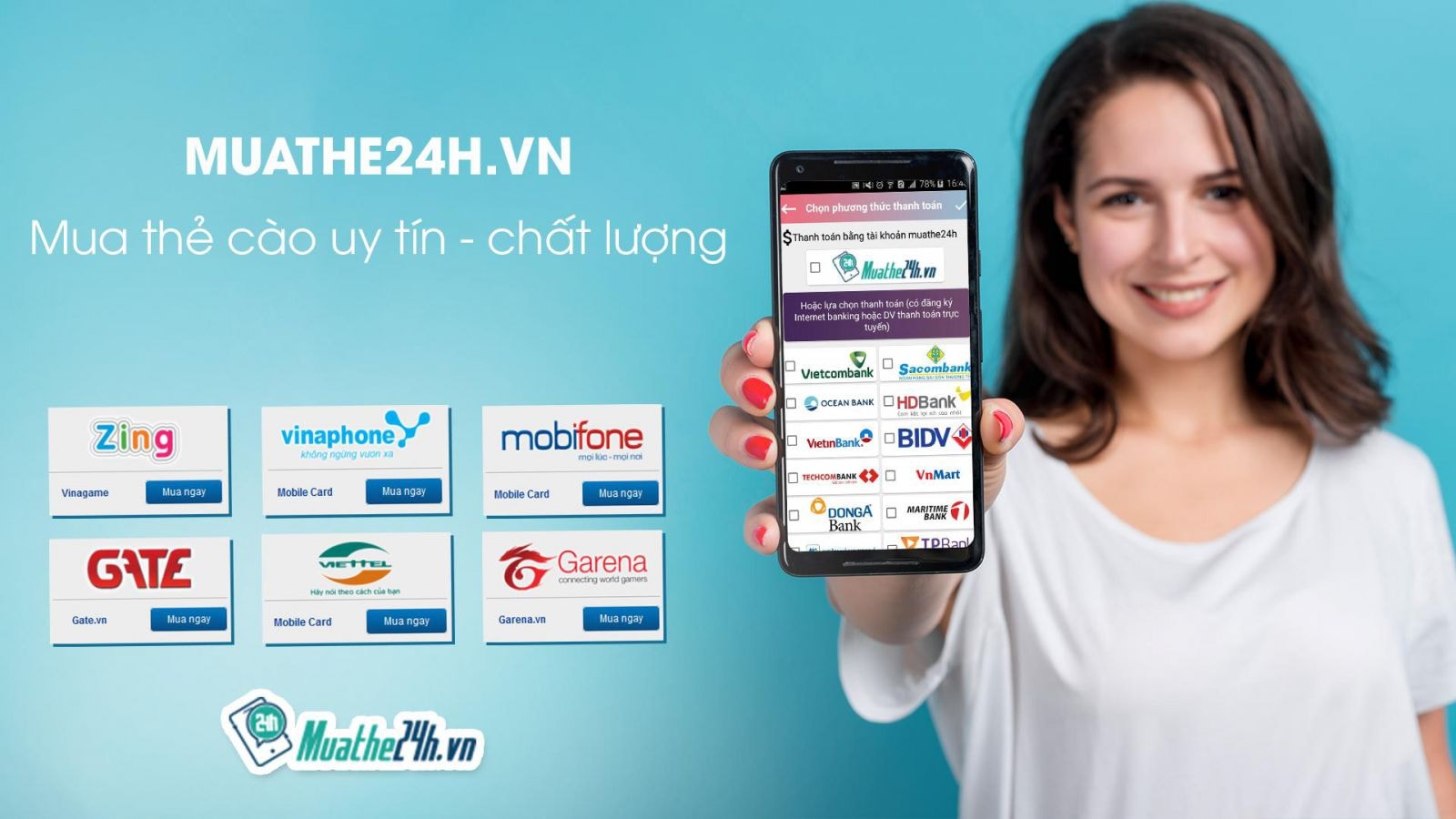 Website muathe24h.vn – địa chỉ mua thẻ cào uy tín – chất lượng hàng đầu